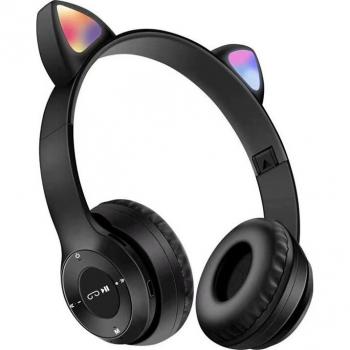 Auriculares Bluetooth 5.0 con forma de gato, plegables y ajustables, compatibles con música estéreo y llamadas telefónicas