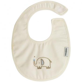 Cambrass Dumbo - Babero redondo con velcro, color beige / celeste