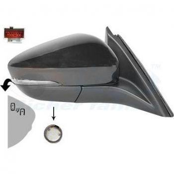 Espejo retrovisor VAN WEZEL 1949828 con ajuste manual, acabado en negro, compatible con modelos específicos de vehículos, incluye soporte para montaje y cumple con estándares de calidad