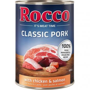 Rocco Classic Pork 24 x 400g - Pack Ahorro - Cerdo con pollo y salmón