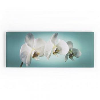 Teal Orchid Floral Canvas Wall Art - Contemporary Tranquil Design for Home Decor