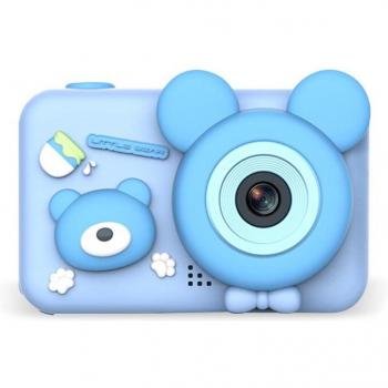 Cámara digital para niños DAM, diseño Oso, 26mpx fotos, video FHD, pantalla 2 pulgadas, incluye trípode con función grip, dimensiones 8x5x6.2 cm