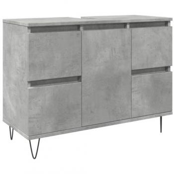 Mueble de baño madera de ingeniería gris hormigón 80x33x60 cm