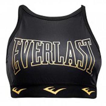 Top deportivo Everlast Duran negro dorado mujer - L, características: sujetador deportivo, diseño de alto soporte, tejido transpirable, banda elástica para mayor comodidad, adecuado para entrenamiento y actividades físicas