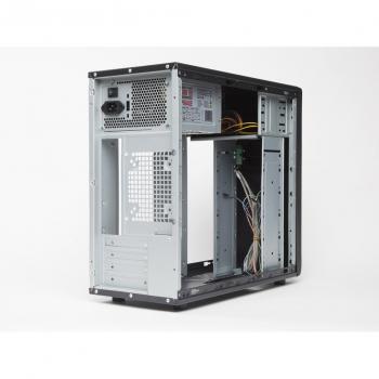 PowerCase PCA-MPC21 - Caja semitorre Micro ATX MPC21, 2 USB 2.0, fuente de alimentación 500 W, color negro
