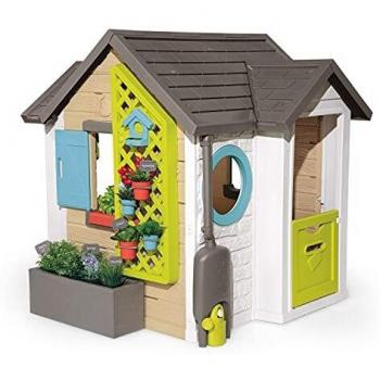 Smoby - Casita Infantil Tematizada Garden House con Múltiples Accesorios, para Niños a partir de 2 Años - 128.5 x 132 x 135 cm