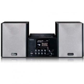Microsistema compacto Lenco MC-250BK con radio inteligente, reproductor CD/USB, internet, DAB+, Bluetooth, pantalla a color de 2,8, AUX y Wi-Fi