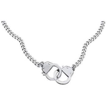 etNox hard and heavy Esposas Hombre Collar Plateado, Acero Inoxidable,