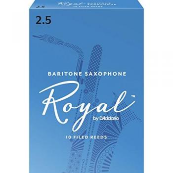 D'Addario Rico Royal Baritone Saxophone Reeds 2.5 (10-pack)