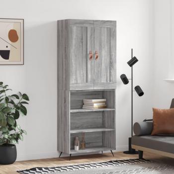 Aparador Alto Gris Sonoma 69,5x34x180 cm en Madera Contrachapada