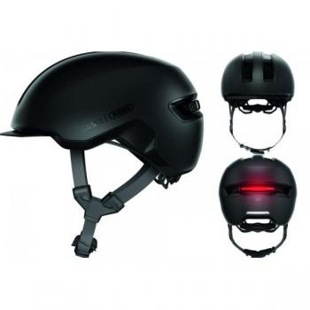 Abus Hud-Y Ace Velvet Black M Bike Helmet - Unisex, Size 54-58 cm, Lightweight with LED
