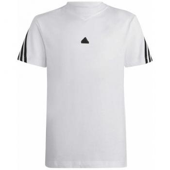 Camiseta de niño Adidas Future Icons 3 Bandas modelo HR6309, manga corta, color blanco