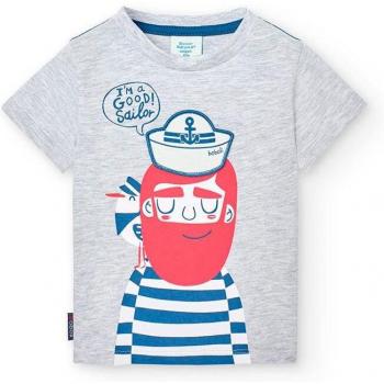 Camiseta de bebé niño manga corta con dibujo frontal y trasero - Boboli 338105 GRIS