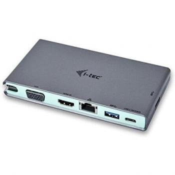 i-tec USB-C 4K Docking Station para Viajar 1x HDMI 1x VGA 1x GLAN Ethernet 2x USB 3.0 1x USB-C Power Delivery/Data para Windows MacOS Thunderbolt 3 Compatible
