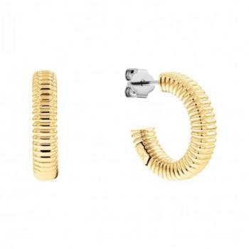 Pendientes Semicirculares de Acero y Oro Calvin Klein Contemporary - Mod. 35000032