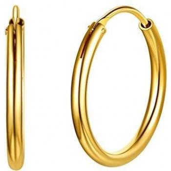 Silvora 20mm Pendientes Aros Oro Pequeños Aros Chapado Oro Mujer Pedientes Chicos