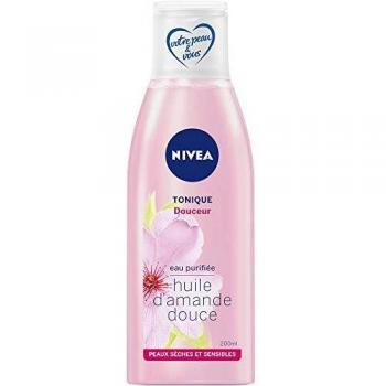Nivea - Tónico suave para el rostro enriquecido con aceite de almendra y agua purificada, limpiador para pieles secas y sensibles, cuidado facial para mujer, 200 ml