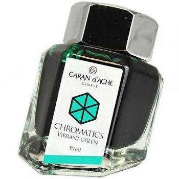 Caran d'Ache 8011-210 - Tinta estilográfica, 50 ml, color verde vibrante