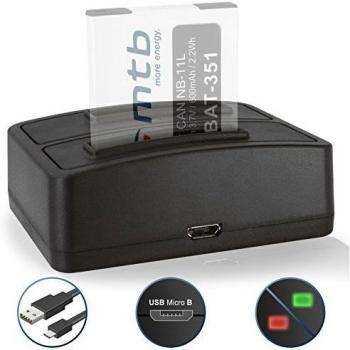 Cargador Doble (USB) para Canon NB-11L NB-11LH / Ixus 125 HS, 240 HS, 265 HS. Powershot A3500 IS, SX400 IS - Ver Lista de compatibilidad!