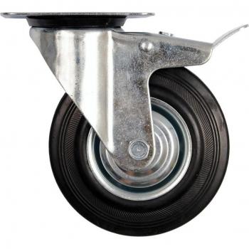 Rueda giratoria con freno de goma, capacidad 150 kg