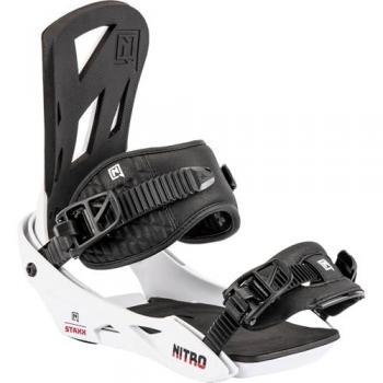 Nitro Staxx Fijaciones de Snowboard para Hombre, Color Blanco, Talla L