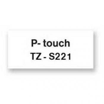 Brother P-touch TZe-S221 9mm x 8m Black On White Strong Adhesive Laminated Labelling Tape