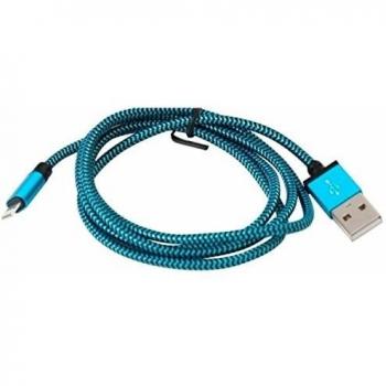 PLATINET CABLE TELA LIGHTNING 1M CAJA AZUL