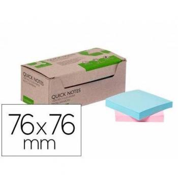 Q-Connect Notas recicladas KF17324 (76 x 76 mm), color pastel arcoíris