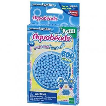 Recarga de Perlas Sólidas Aquabeads Color Azul Claro - 600 Perlas