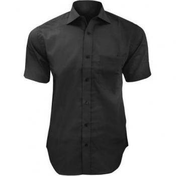 Camisa de Hombre Kustom Kit Premium Sin Arrugas de Manga Corta 14.5 Pulgadas Color Azul Claro