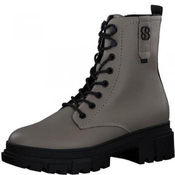 Botines con cordones s.Oliver 5-25214-41 Beige/Taupe para mujer, cierre lateral y diseño casual