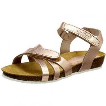 Kickers Bogart, Sandalias de Punta Descubierta para Niñas, Rosa