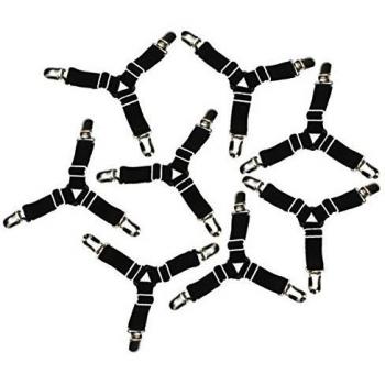 Toweter 8 Pedazos un Sistema, 3-Way Hoja de Cama Fasteners Pinzas Tirantes, Correas de Esquina Hoja Colchón