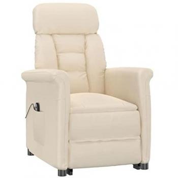 Sillón reclinable eléctrico de microfibra beige Vidaxl