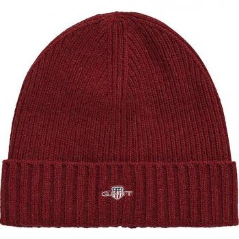 Gant Gorro de lana Shield rojo para hombre