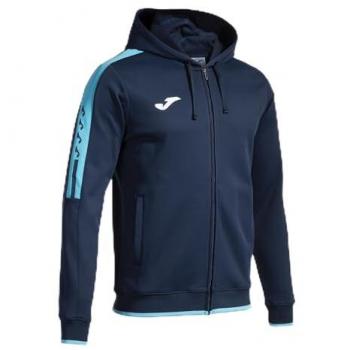 Chaqueta de fútbol Joma Olimpiada para hombre/niño en color marino turquesa, sudadera con cremallera Joma Olimpiada, sudadera con cremallera Joma Olimpiada en azul, sudadera