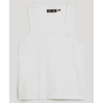 Camiseta Sin Mangas Scoop Neck Superdry Blanca Pura Mujer