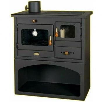 Estufa de leña Prity 1P34 - 10 kW, con horno y placas de hierro, salida de humos izquierda