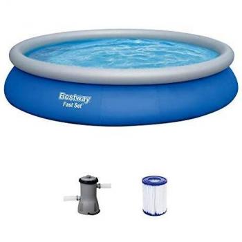 Piscina Hinchable Fast Set Bestway Con Bomba Azul Ø457x84 Cm