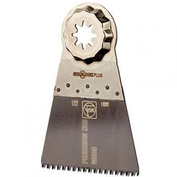 FEIN Hoja de corte de inmersión E-Cut precisión P HCS, 65x50 mm, Alojamiento Starlock Plus, Dentado Japan de doble hilera para todos los materiales derivados de la madera, placa de cart