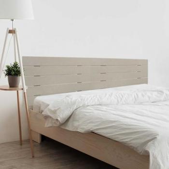 Cabecero de Madera Reciclada DM Estilo Palet Horizontal (105cm y 210cm) con Herrajes Incluidos, Acabado Roble y Lino