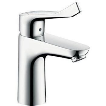 Hansgrohe 31911000 Focus Care Grifo de Lavabo con manecilla extralarga y vaciador automático, Cromo, 100 m