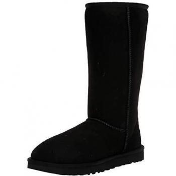 UGG Female Classic Tall II Classic Boot, Black, 8