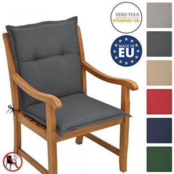 Cojín para Sillas de Balcón con Respaldo Bajo - Placas Compactas de Gomaespuma Gris Grafito - Beautissu