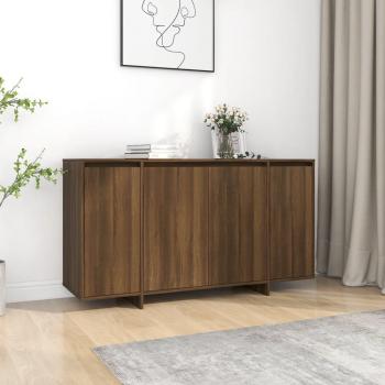 Aparador de madera de ingeniería marrón roble 135x41x75 cm Mueble de Almacenaje de Salón Buffet Armario Auxiliar Armario de Almacenamiento