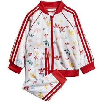 adidas SST Set Tracksuit, Niños, White/Multicolor/Lush Red, 6-9M