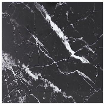 vidaXL Table Top Black 40x40 cm 6 mm Tempered Glass with Marble Design