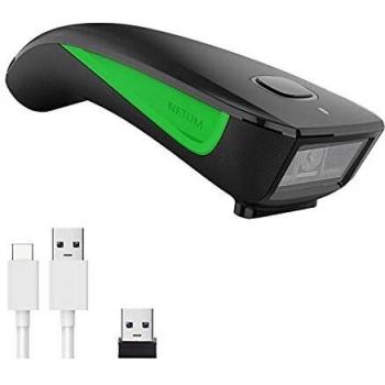 NETUM C740 Escáner de códigos de barras inalámbrico compatible con Bluetooth, escáner de bolsillo USB 1D para inventario para tabletas, iPhone, iPad, Android, iOS, PC y POS