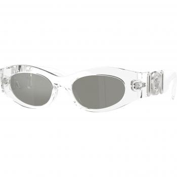 Versace Ve4480U Sunglasses, Color: 148/30 Donna Rotonda Trasparente, Female, Gray, Size: 51 MM