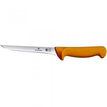 Cuchillo deshuesador Victorinox Swibo, hoja flexible de acero inoxidable de 13 cm, mango ergonómico color amarillo